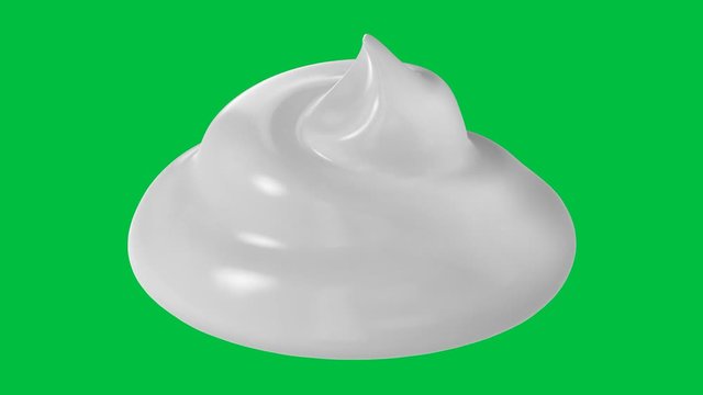 3d rendering white cosmetic cream isolated on green screen background