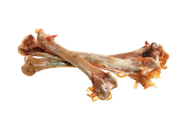 chicken bones isolated on white background