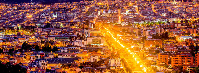 Cuenca Ecuador Night Panorama