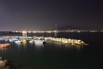Obraz premium Naples (Napoli) at night
