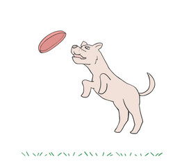 Design of dog playing with disc