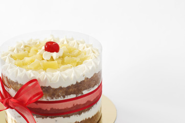 Pineapple cake isolated