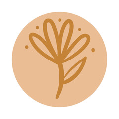 branch with leafs boho hand draw style
