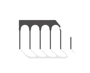 Design of old temple columns illustration