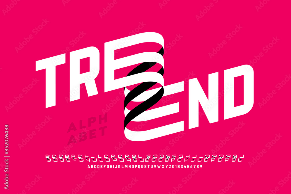 Fototapete modern font design with some alternate letters
