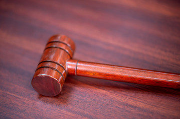 Wooden Hammer for Adjudge Judicial of Lawyer In the courtroom