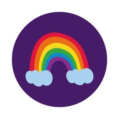 rainbow with gay pride flag block style