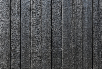 Verbrande houten plank textuur. Sho-Sugi-Ban Yakisugi is een traditionele Japanse methode van houtconservering.