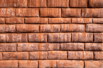 Obraz premium wall facade formed by Stucco bricks reliefs