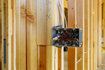 Installing electric sockets on the wall new home new home construction