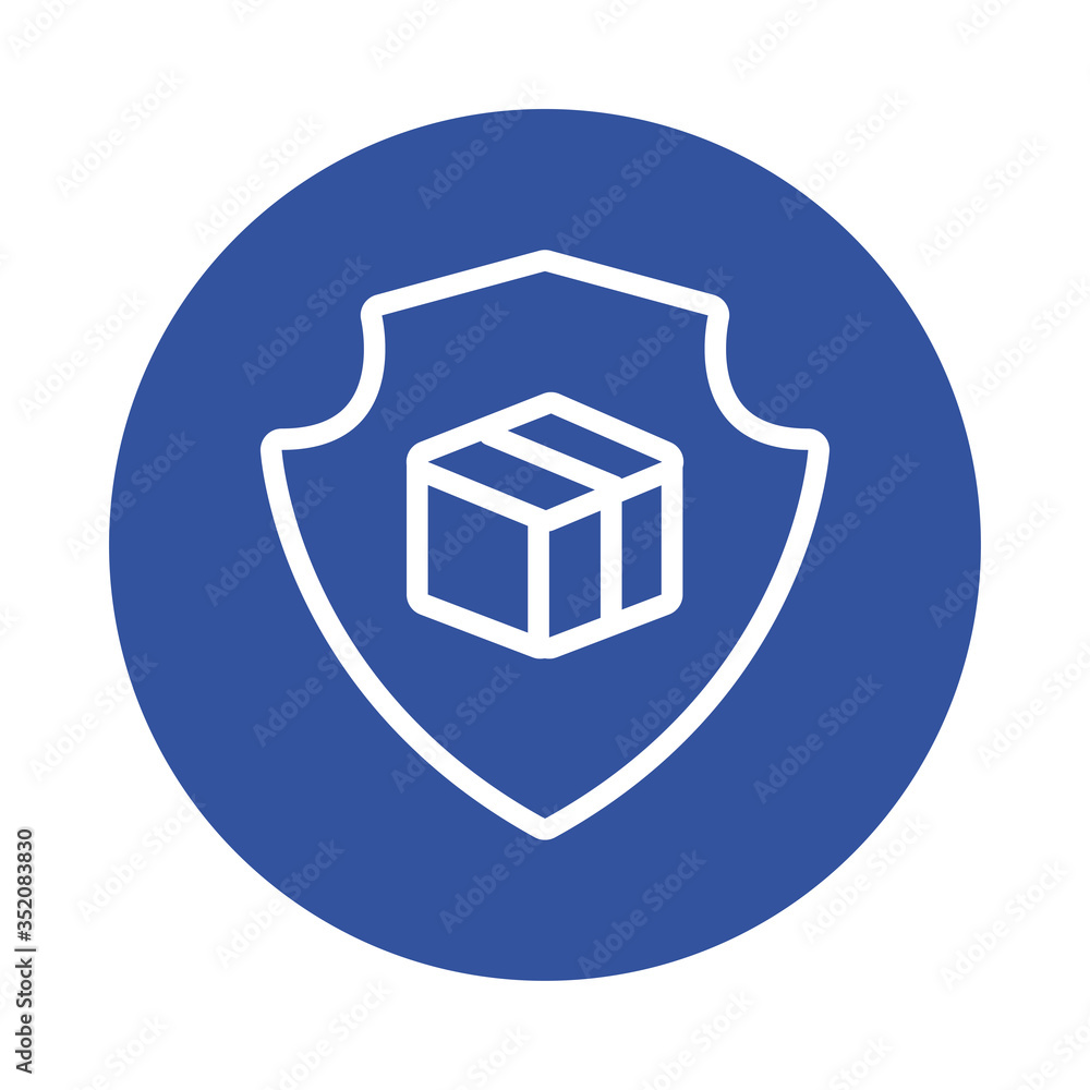Poster shield with box delivery service block style