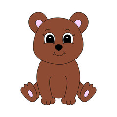 Obraz premium Miś kreskówka. Ilustracja wektorowa dla dzieci.
