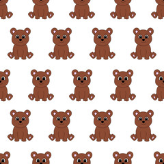 Fototapeta premium Cute cartoon bear. Vector illustration for children. Seamless pattern.