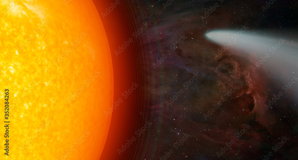 Aufkleber comet on the space with our star is sun 
