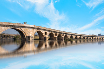 The historical bridge of Uzunkopru is an achievement of engineering and connects the two riversides of Ergene river © muratart
