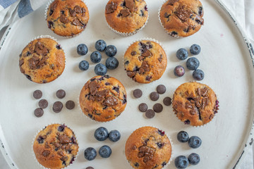 sweet home made chocolate blueberry muffins