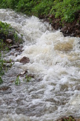 water flowing over rocks