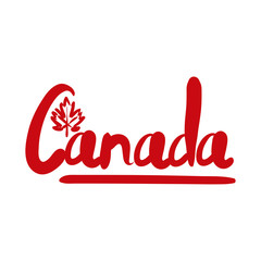 canada word lettering hand draw style
