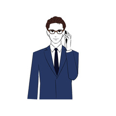 スマホで通話する男性