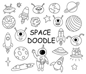 space medical doodle clip art