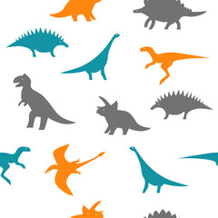 Seamless color and wite dino pattern