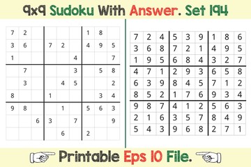 Advance Sudoku Puzzle Games Easy to Hard with Answer