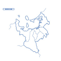 福岡市地図 シンプル白地図 市区町村