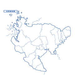 佐賀県地図 シンプル白地図 市区町村
