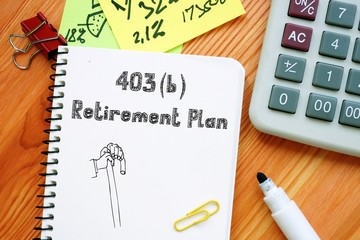 403b Retirement Plan inscription on the piece of paper.