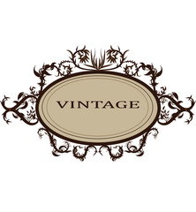 vintage frame with floral ornament