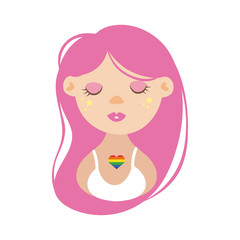 lesbian character gay pride hand draw style