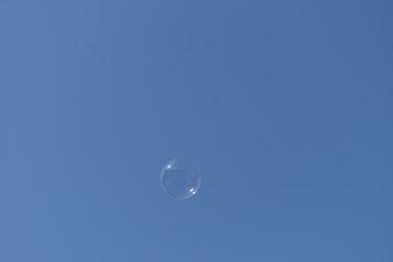 Image of Soap bubbles floating in the sky