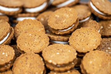 Hazelnut Cream Cookies for use as background or as texture