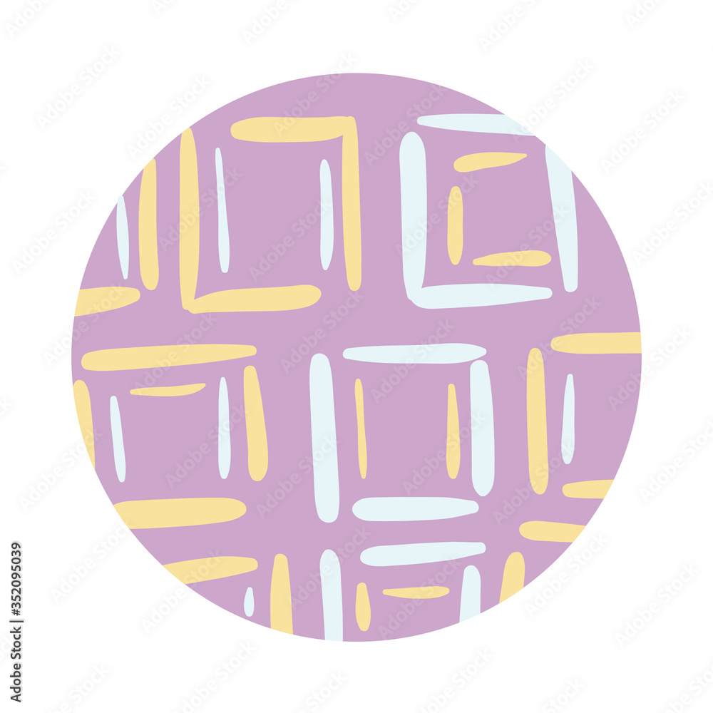Poster lines squares organic pattern block style