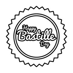 bastille day lettering in seal line style