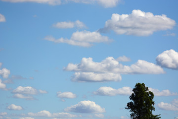 White cloud on blue sky background