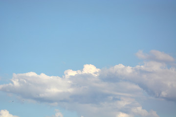 White cloud on blue sky background