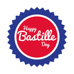 bastille day lettering in seal hand draw style