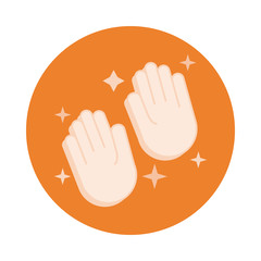 hands cleaning block style icon