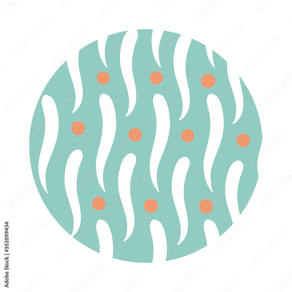 Poster lines and points organic pattern block style