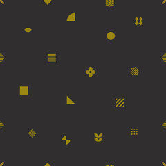 Seamless luxury gold and black memphis style pattern