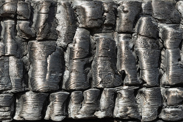 Burnt wooden wall background