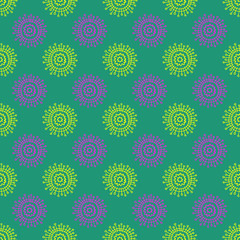 seamless green colored vector illustration floral pattern fabric print 