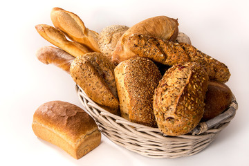 many homemade whole grain crusty breads