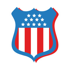 shield with usa flag flat style