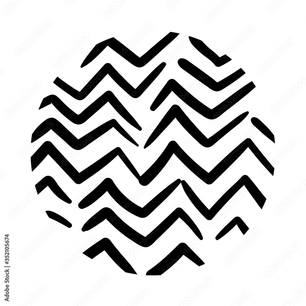 Poster zig zag organic pattern line style