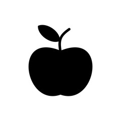 Apple fruit glyph icon design vector, fresh natural fruit mark vector illustration.