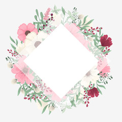 Floral border background - pink flower border