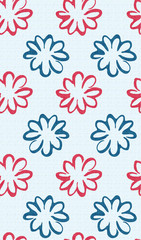 Obraz premium Elanance Floral motif pattern with color backgound
