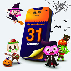 Calendar Halloween Day on mobile phone